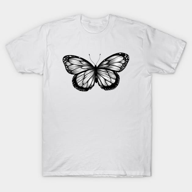 black butterfly T-Shirt by solfortuny